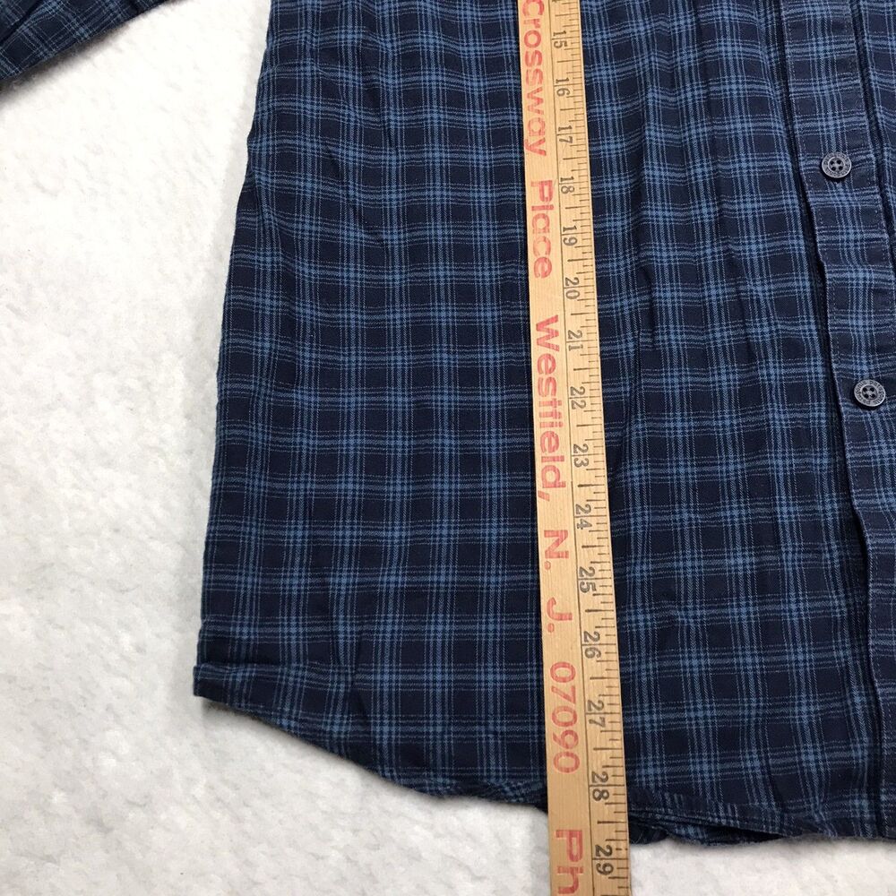 PATAGONIA Fjord Flannel Shirt Men L Blue Plaid GORP Organic Cotton Preppy - Picture 8 of 13